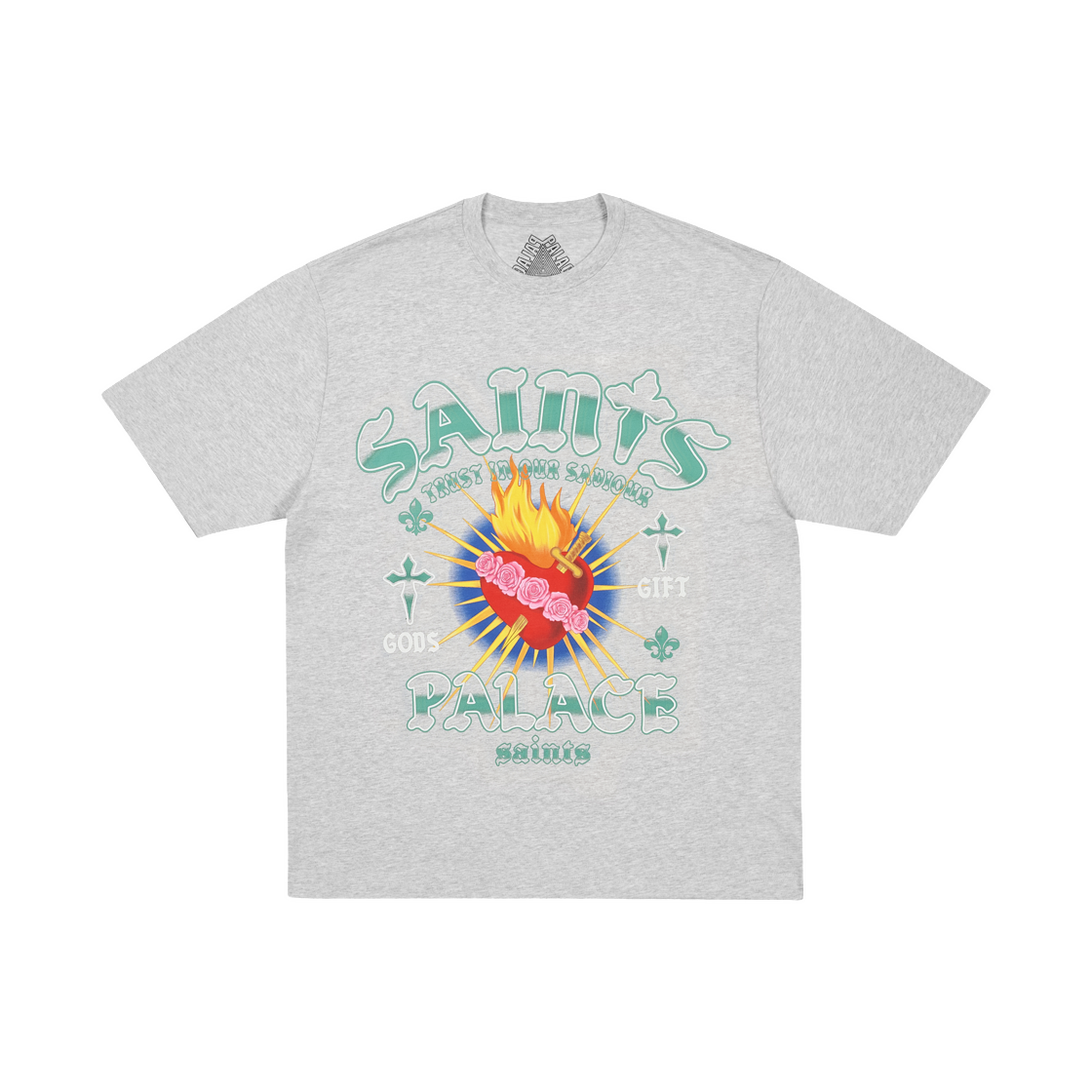 - Palace Gods Gift T-Shirt Grey Marl - 25FW