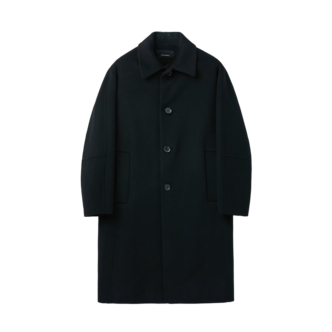 CWCAW25611BKX Customellow Cashmere Blended Balmacaan Coat Black