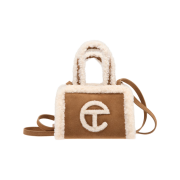 Telfar Small Shearling Shopper Bag Roasted Chestnut