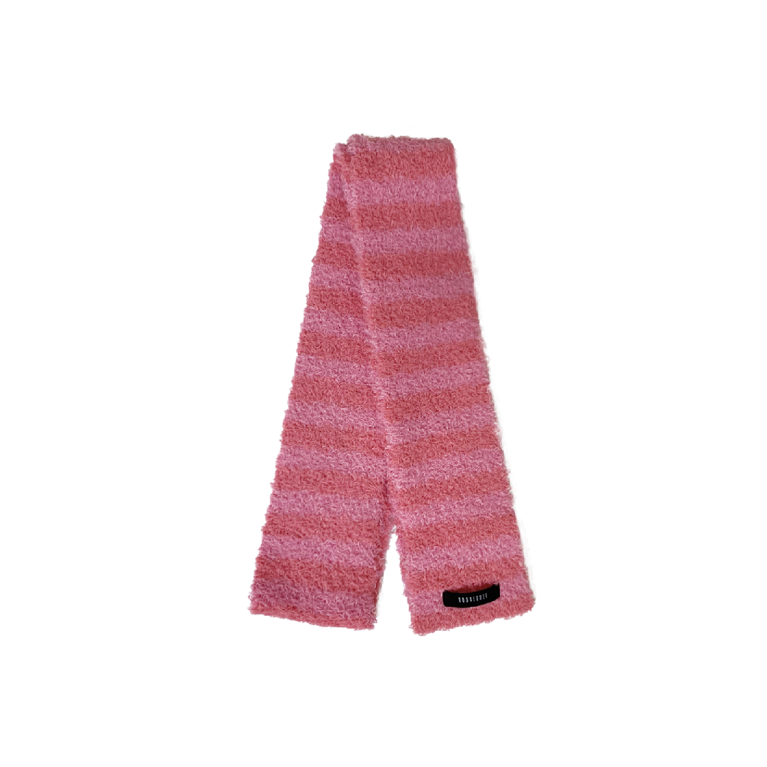 KS4CAMF006PI Kookeesee Hairy Stripe Knit Muffler Pink/Coral