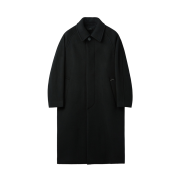 Customellow Cashmere Blended Oversized Fit Balmacaan Coat Black