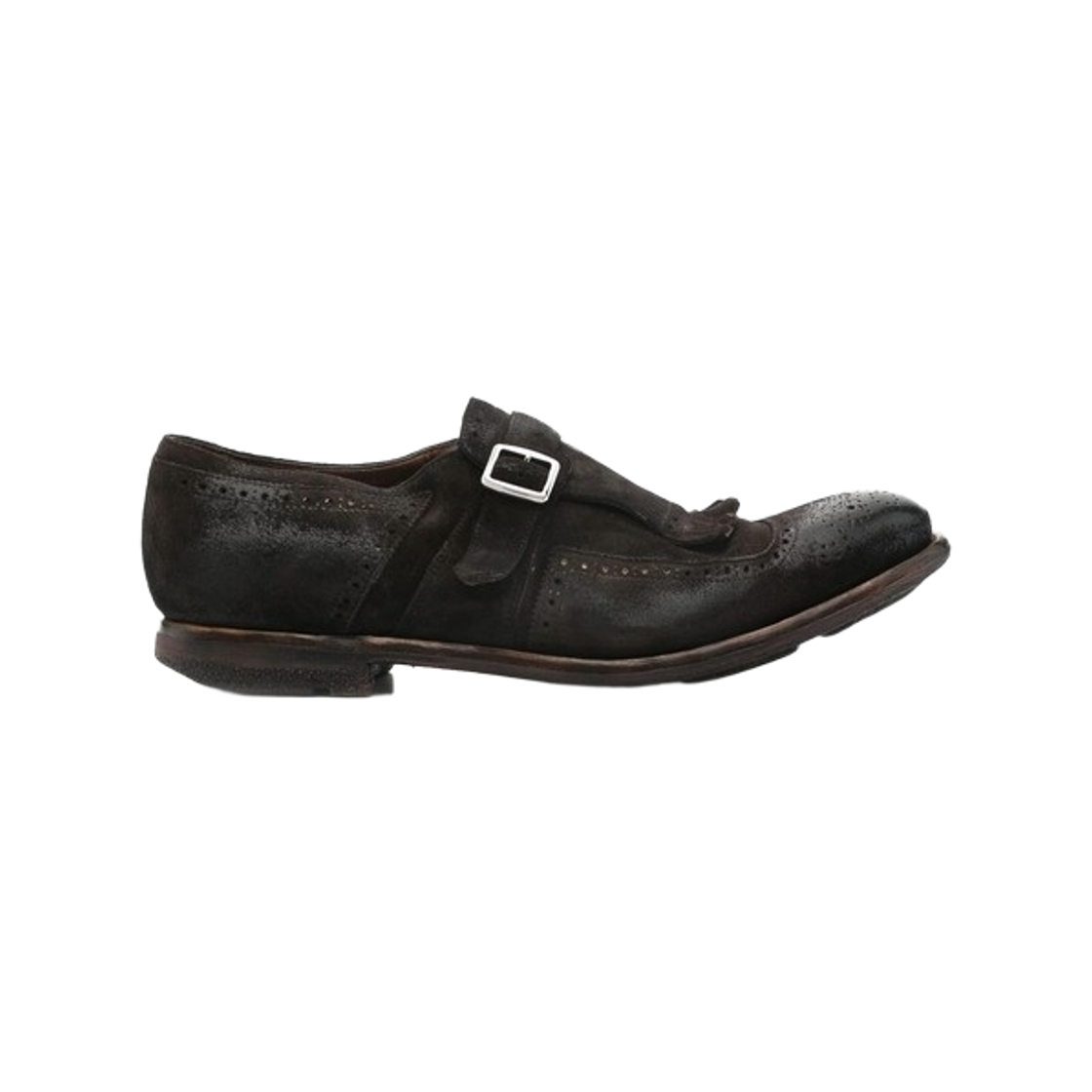 EOG001-9PX-F0AAD Church's Shanghai Vintage Suede Buckle Loafer Brown - F