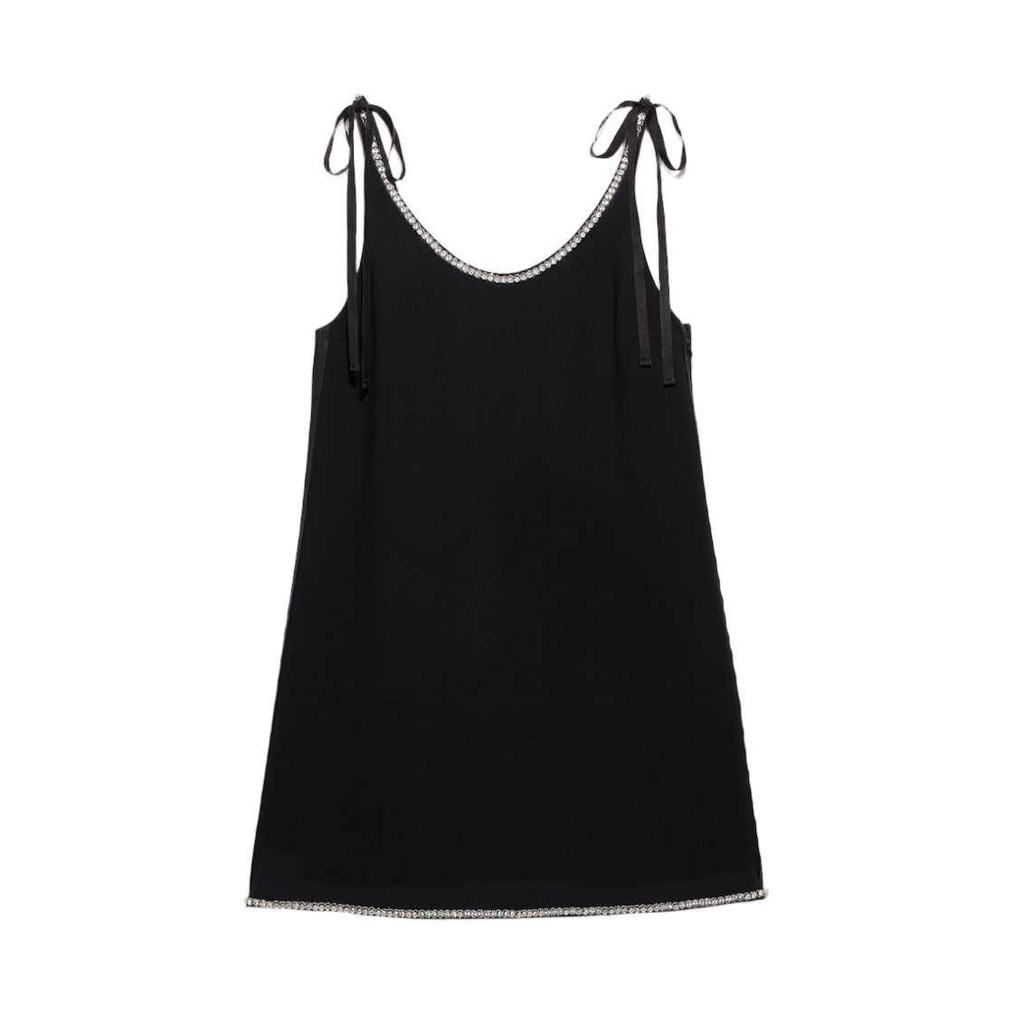 P3R20R-155L-F0002 (W) Prada Compact Sable Mini-Dress Black