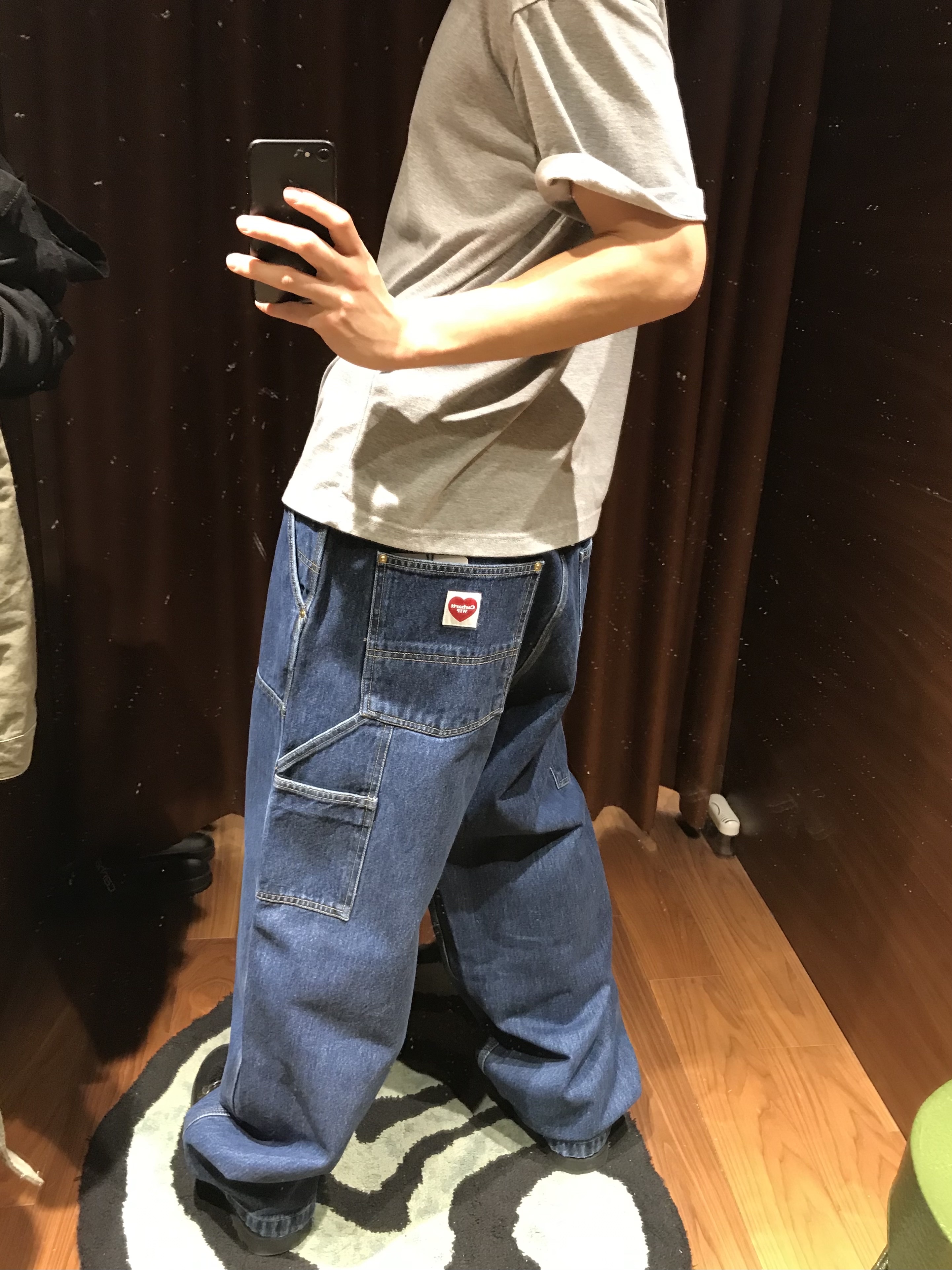 Carhartt WIP Nash Loose Fit Double Knee Pants Blue Stone Washed 착용 스타일