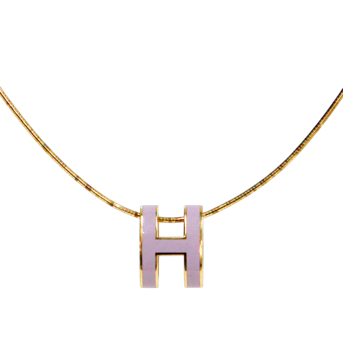 IT4TFWI9BNKI Hermes Lavender Pop H Necklace Gold A-B40715