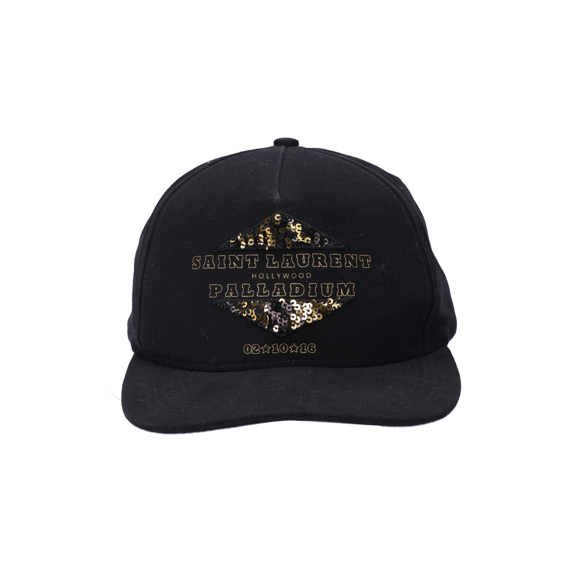 IT8VUCLTFJ7Q Saint Laurent Hollywood Palladium Sequin Cap - Black