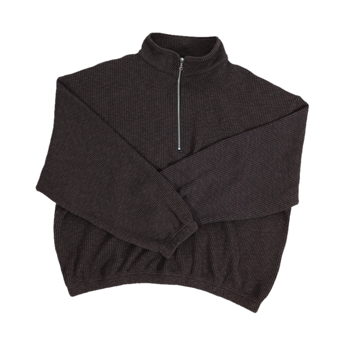 논노드 하프집 니트 브라운