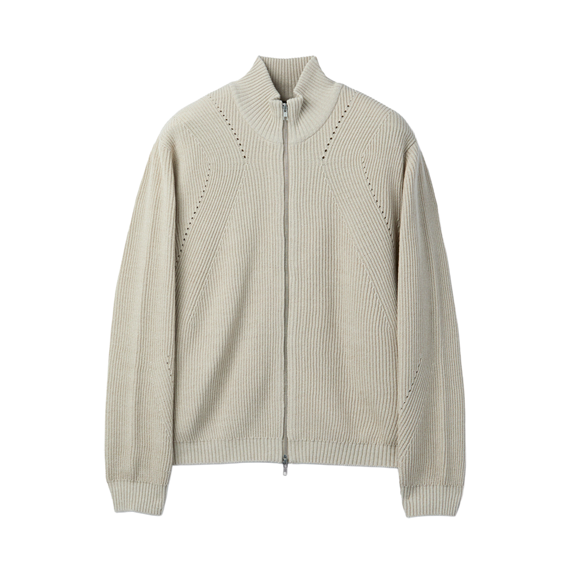 커스텀멜로우 터틀넥 집 가디건 베이지(Customellow Turtleneck Zip Cardigan Beige)