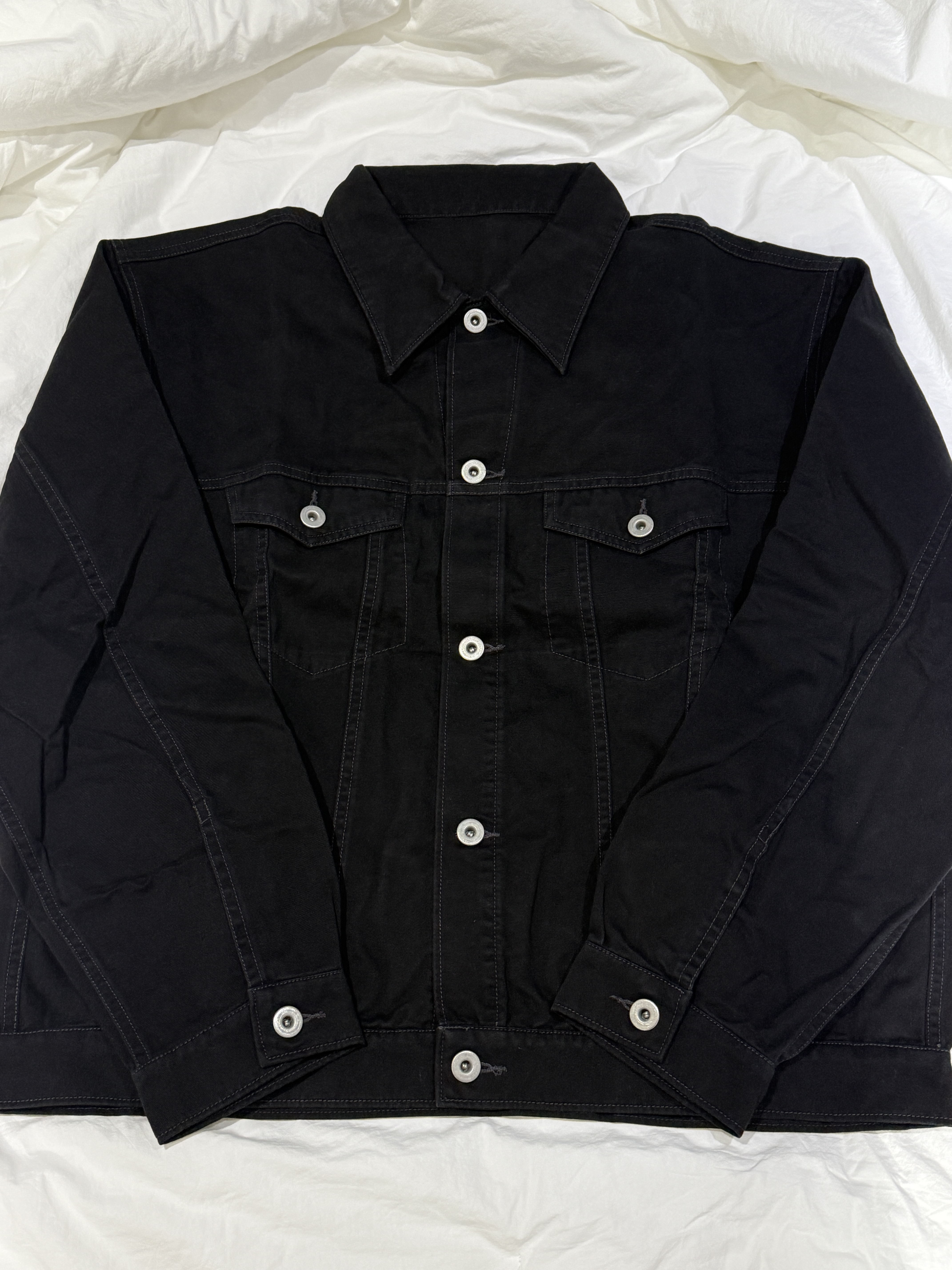 Polyteru Human Index Index Trucker Jacket Black 착용 스타일