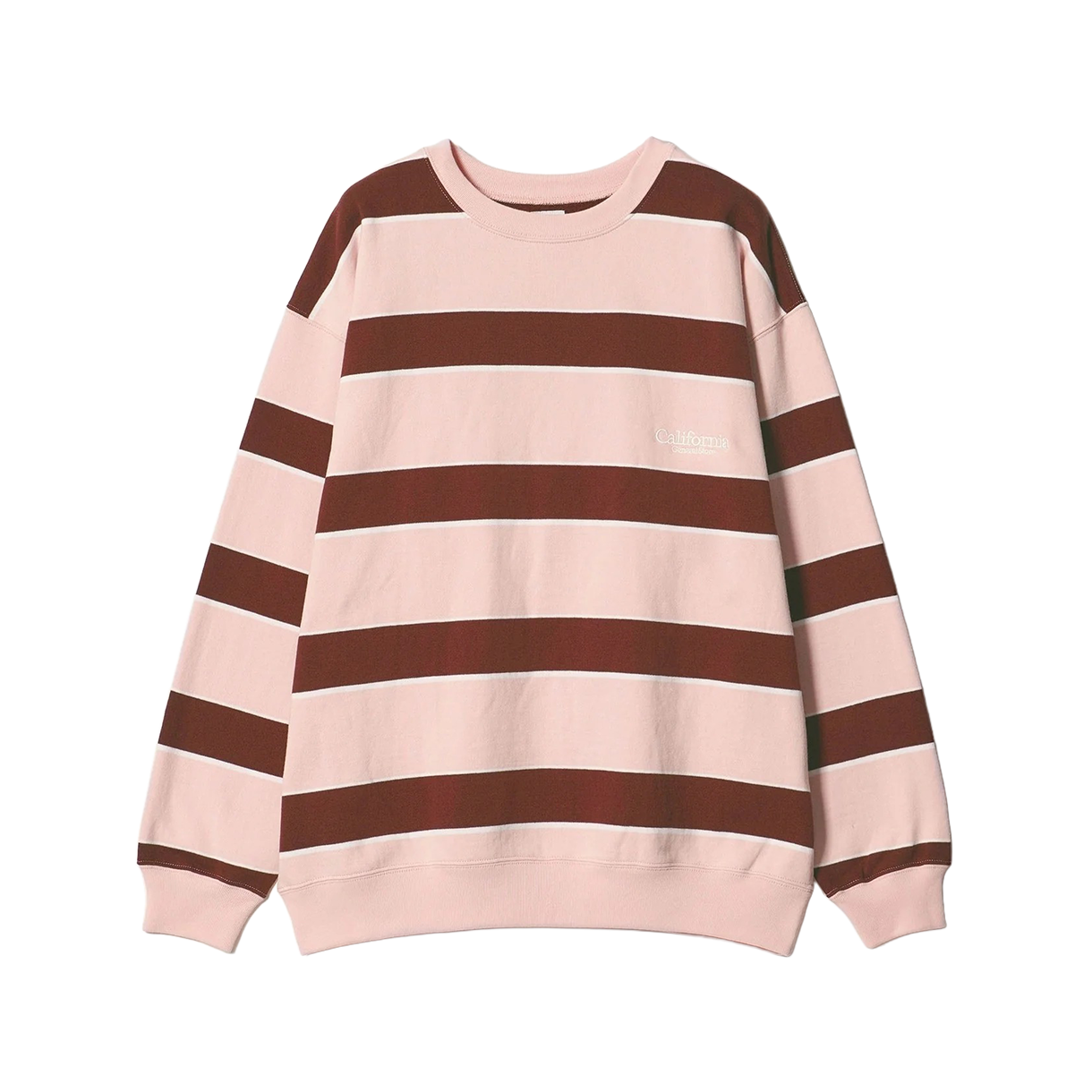 KM6BTSWCG03PK California General Store Organic Border Sweat Crew Pink - 26SS