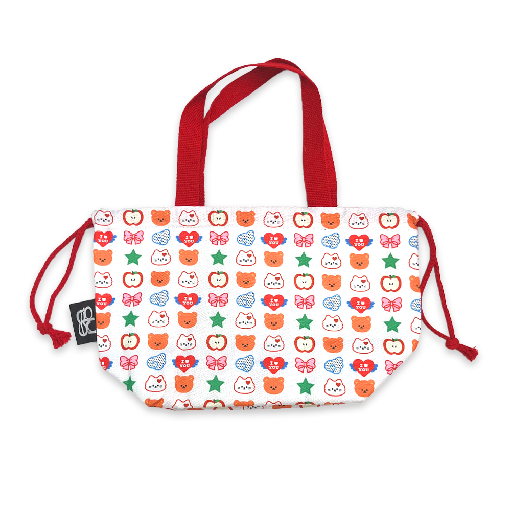 어프어프 키치 레트로 런치백 화이트(earpearp Kitsch Retro Lunch Bag White)