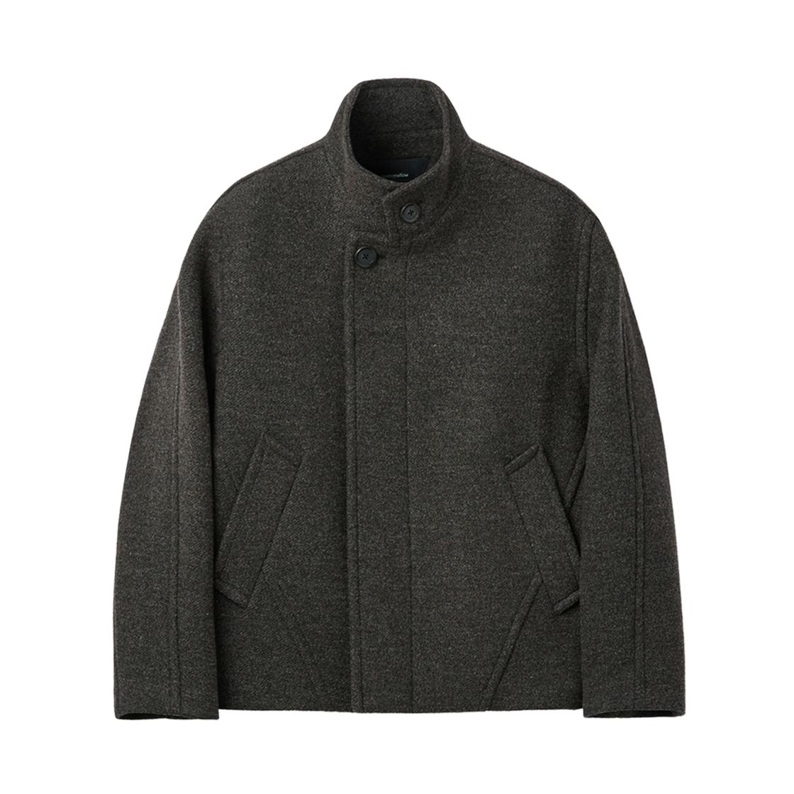 커스텀멜로우 울 하이넥 숏 코트 브라운(Customellow Wool High Neck Short Coat Brown)