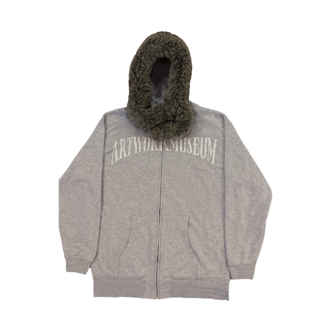ACHZ002_GR Artwork Museum Custom Hoodie Zip Up Gray