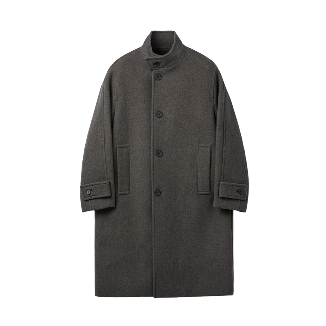 CWCAW25613BRX Customellow Wool High Neck Coat Brown