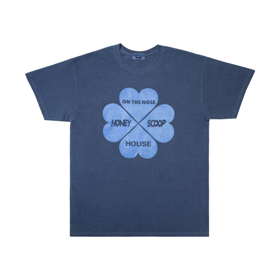 허니스쿱하우스 클로버 로고 오버다이드 티 네이비(Honey Scoop House Clover Logo Overdyed Tee Navy)