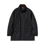 Auralee Wool Fulling Flannel Padded Over Blouson Top Charcoal