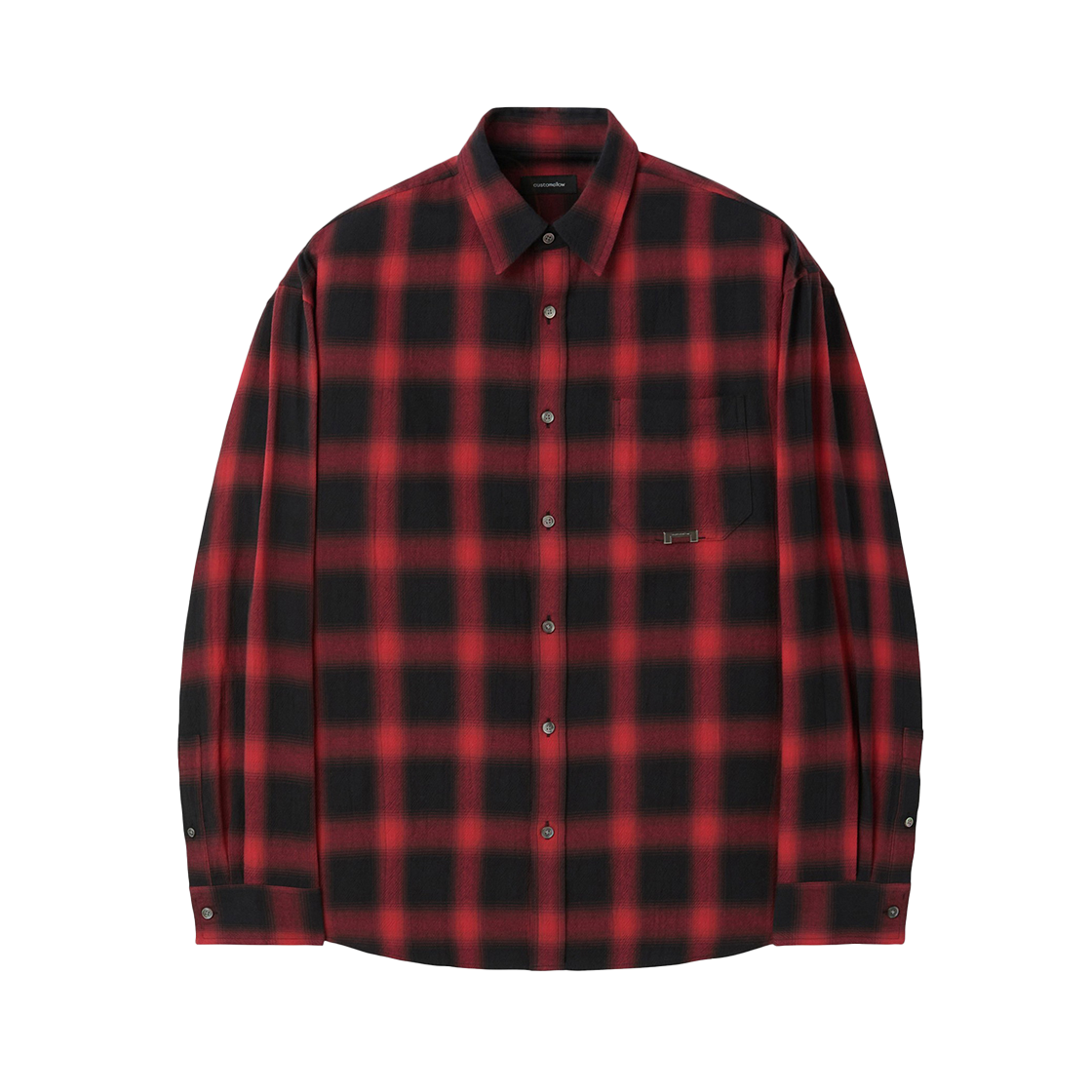 CWSAW25125REX Customellow Oversized Fit Check Shirt Red