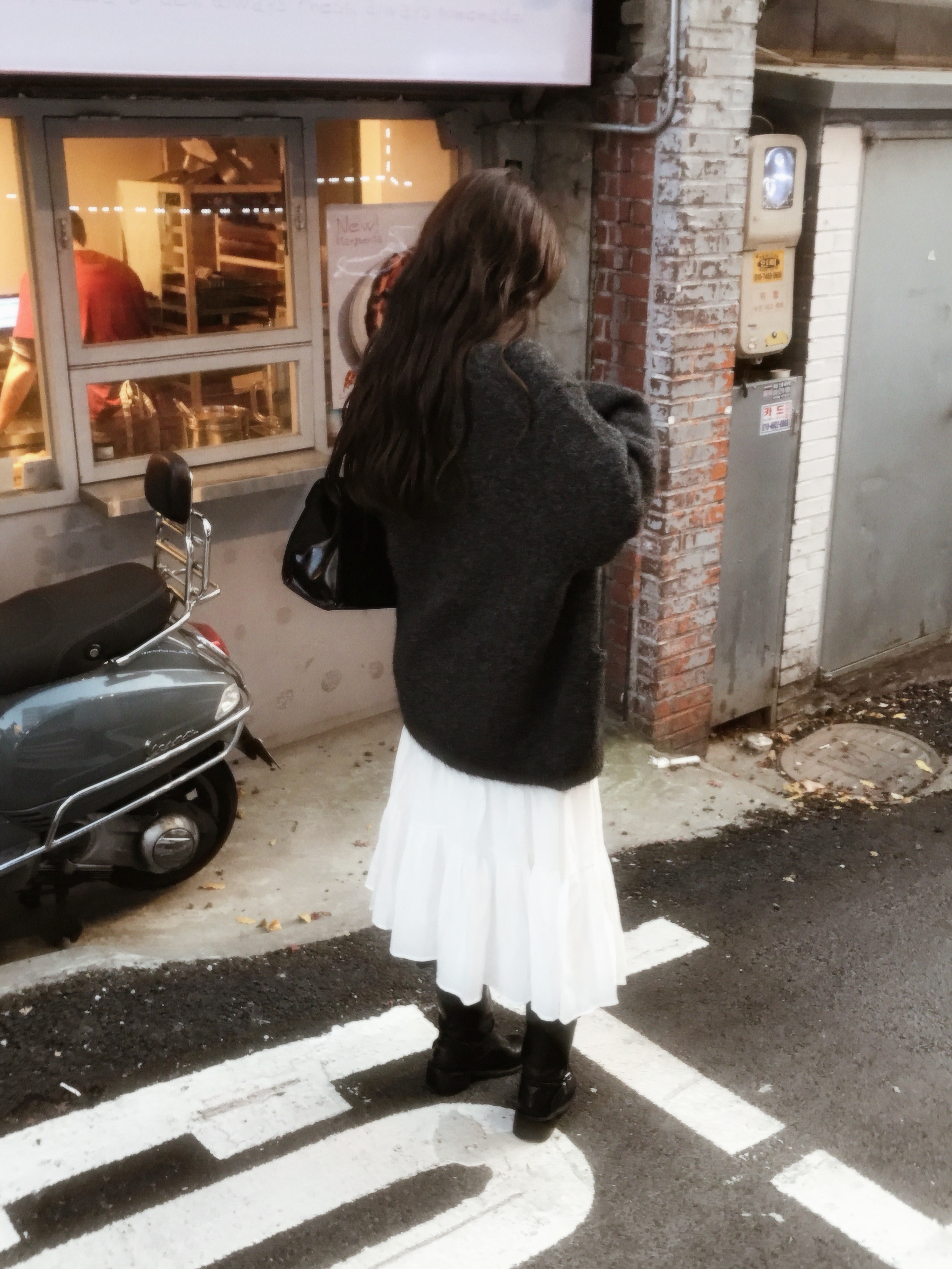 (W) Hunter Original Tall Rain Boots Black 착용 스타일 - 3