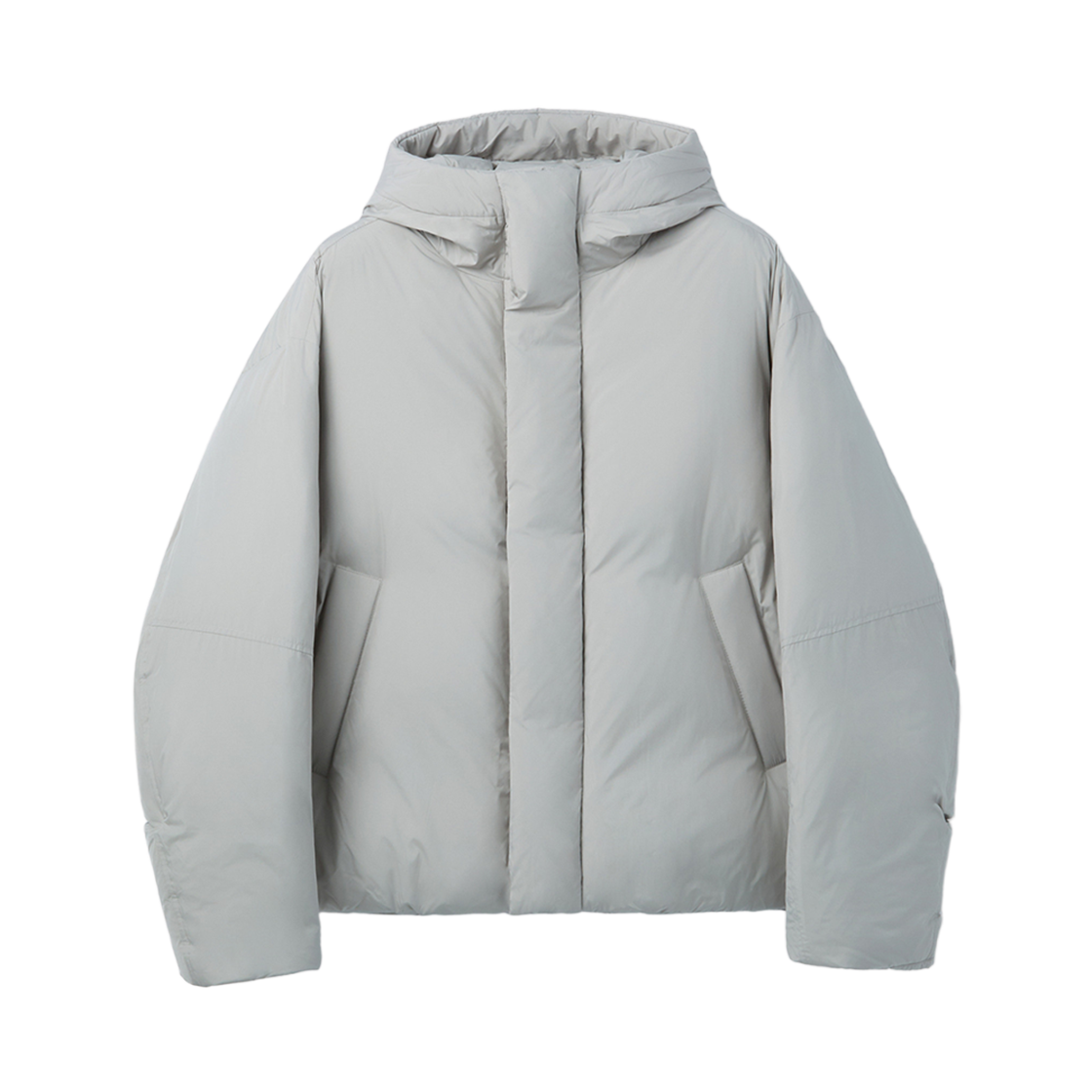 커스텀멜로우 후드 숏 다운 재킷 그레이(Customellow Hood Short Down Jacket Gray)