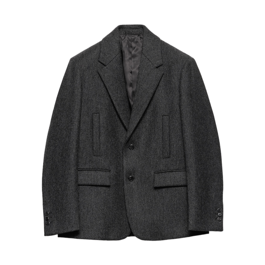 프라다 싱글 브레스티드 울 자켓 슬레이트 그레이(Prada Single-Breasted Wool Jacket Slate Gray)