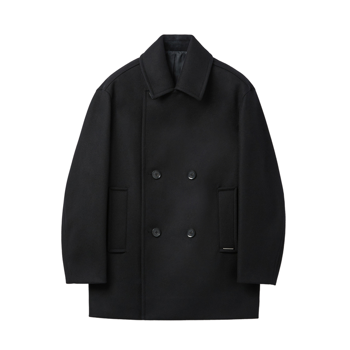 CWCAW25813BKX Customellow Wool Pea Coat Black