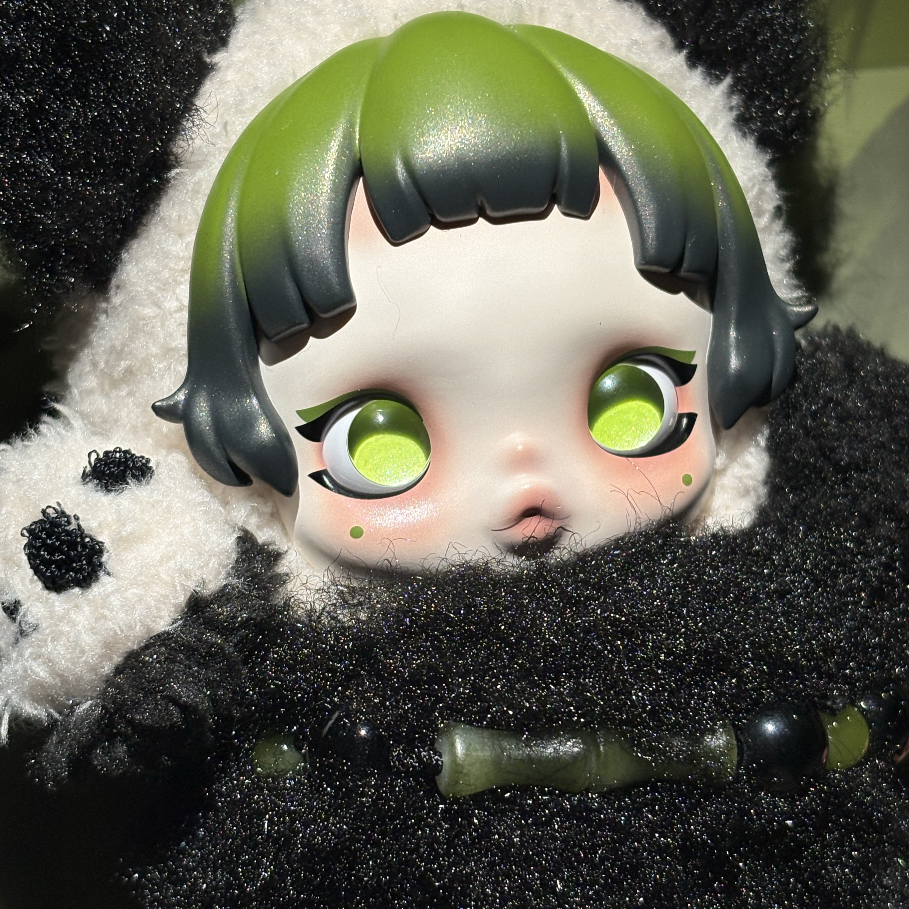 Pop Mart Skullpanda Lazy Panda Plush Doll Pendant 착용 스타일