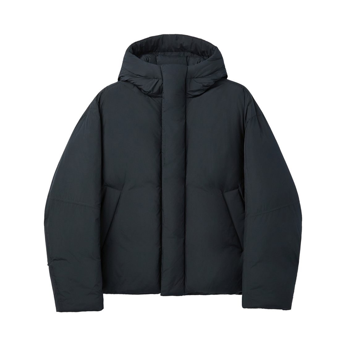 커스텀멜로우 후드 숏 다운 재킷 블랙(Customellow Hood Short Down Jacket Black)