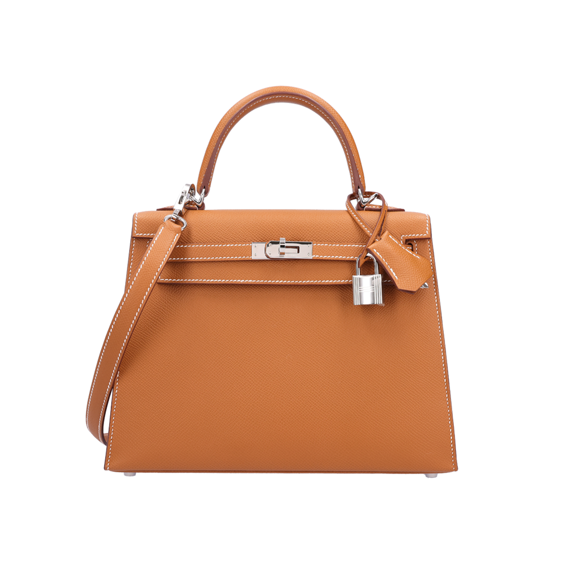 ITLR562RJD2I Hermes Kelly II 25 Bag in Epsom Gold with Silver Hardware and K Stamp