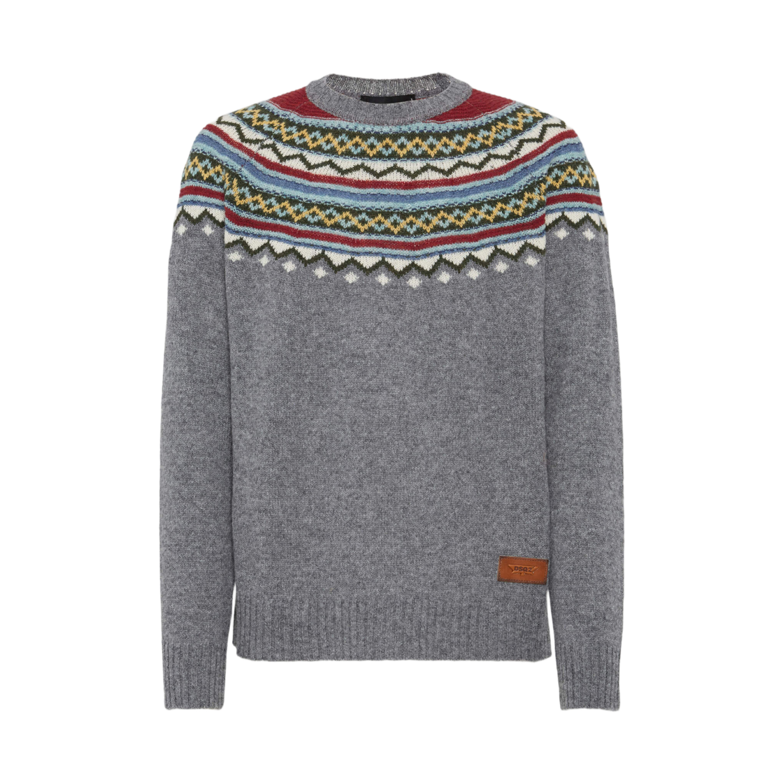 S74HA1570D13156962 Dsquared2 Nordic Knit Sweater Grey