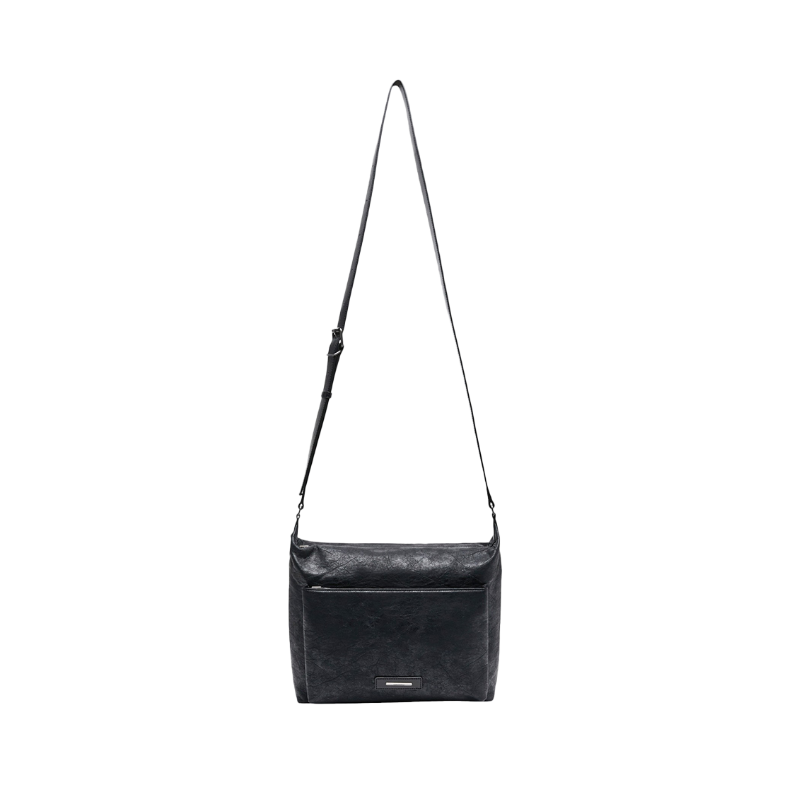 커스텀멜로우 페이크 레더 크로스백 블랙(Customellow Faux Leather Cross Bag Black)