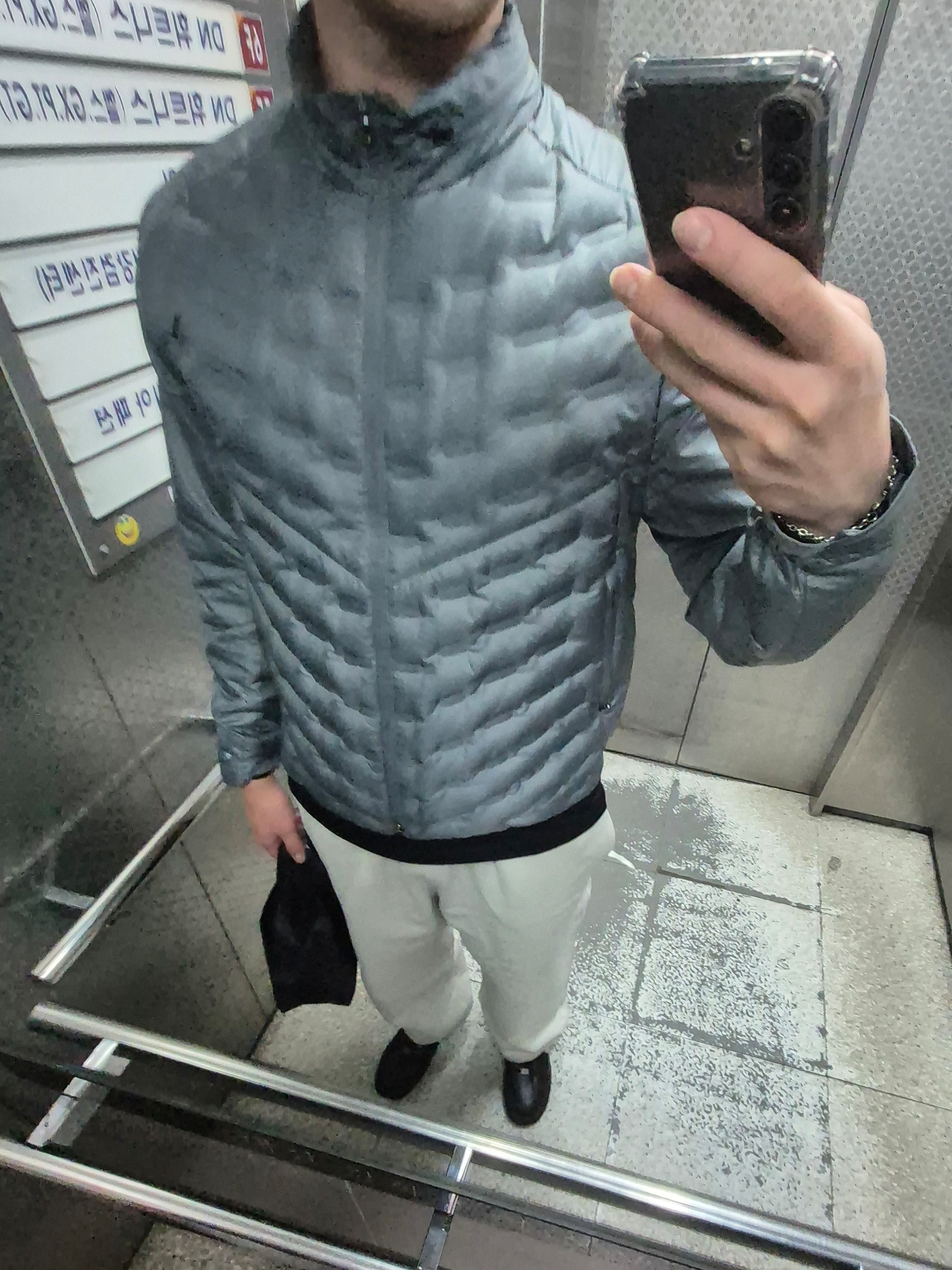 Nike Therma-Fit ADV Aeroloft Repel Down Running Jacket Smoke Grey - Asia, Nike NSW Swoosh Open Hem Fleece Pants  - Asia 착용 스타일