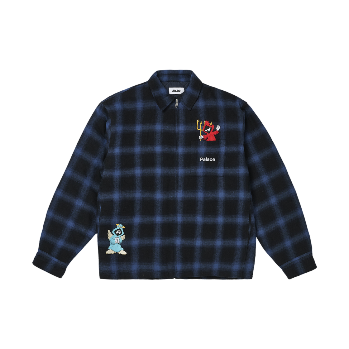 - Palace Zip Up Shirt Navy - 25FW