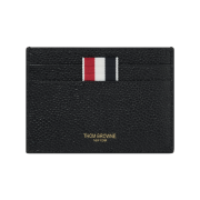 Thom Browne Pebble Grain Leather Stripe Note Compartment Card Holder Black