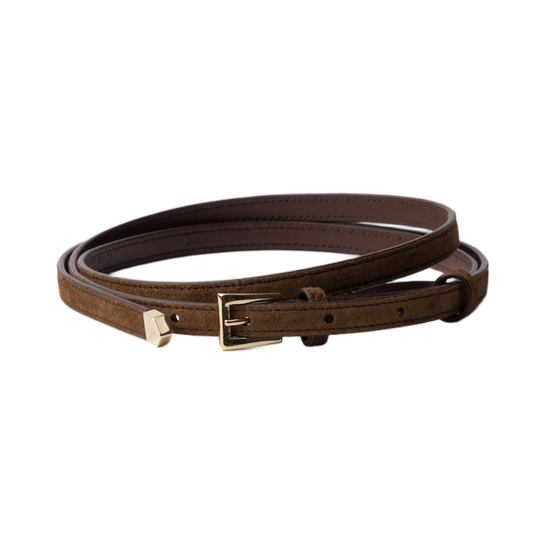 1CC707-054-F0324 Prada Suede Belt Cocoa Brown