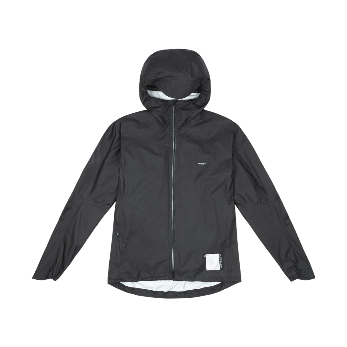 (W) 새티스파이 퍼텍스 3L 플라이 레인 자켓 블랙((W) Satisfy Pertex 3L Fly Rain Jacket Black)
