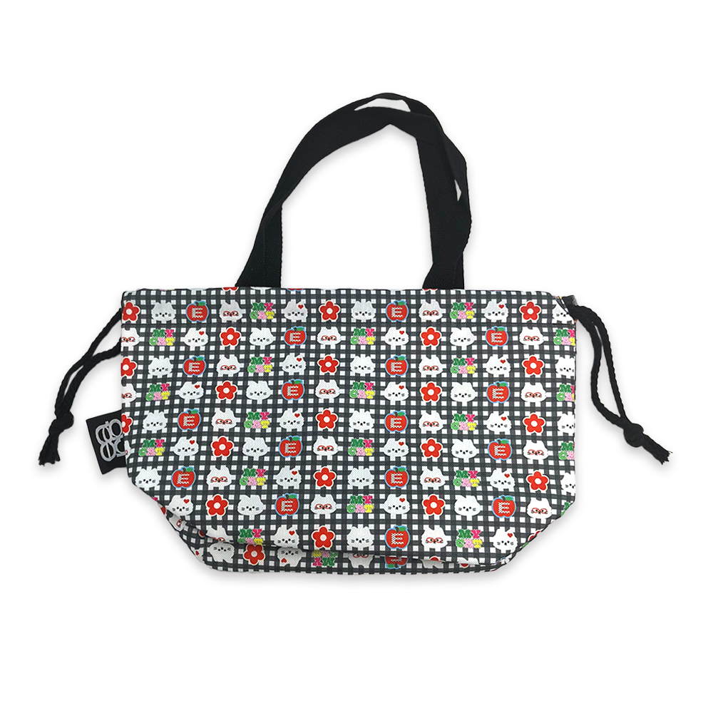 E2509_0227 earpearp Kitsch Retro Lunch Bag Black