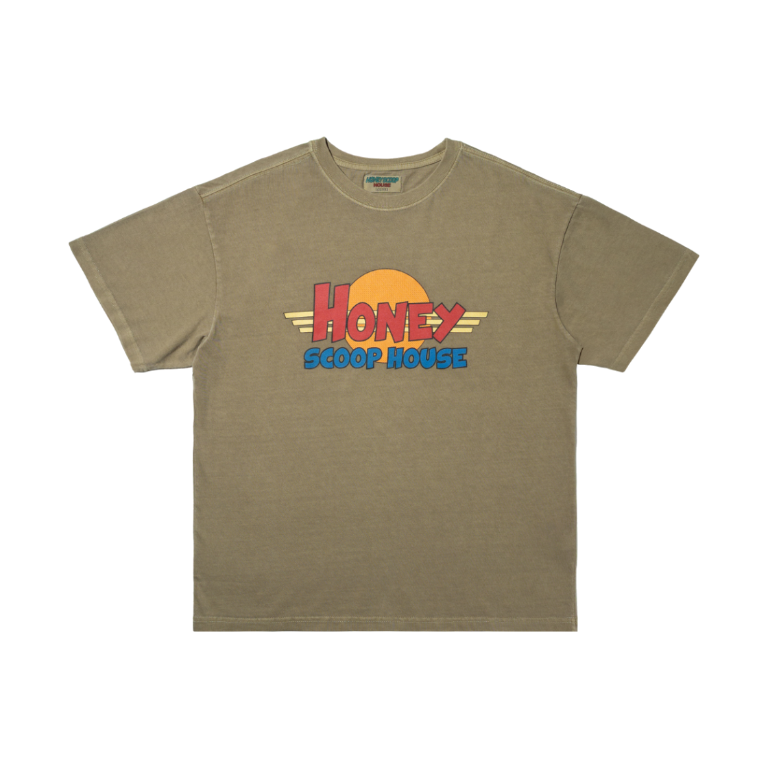 허니스쿱하우스 S 윙 로고 오버다이드 티 카멜(Honey Scoop House S Wing Logo Overdyed Tee Camel) - 1