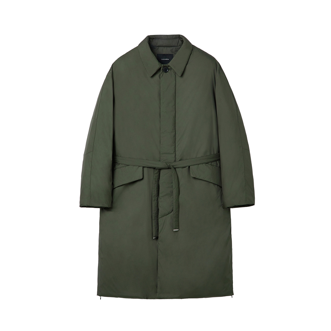 커스텀멜로우 로브 다운 코트 카키(Customellow Robe Down Coat Khaki)