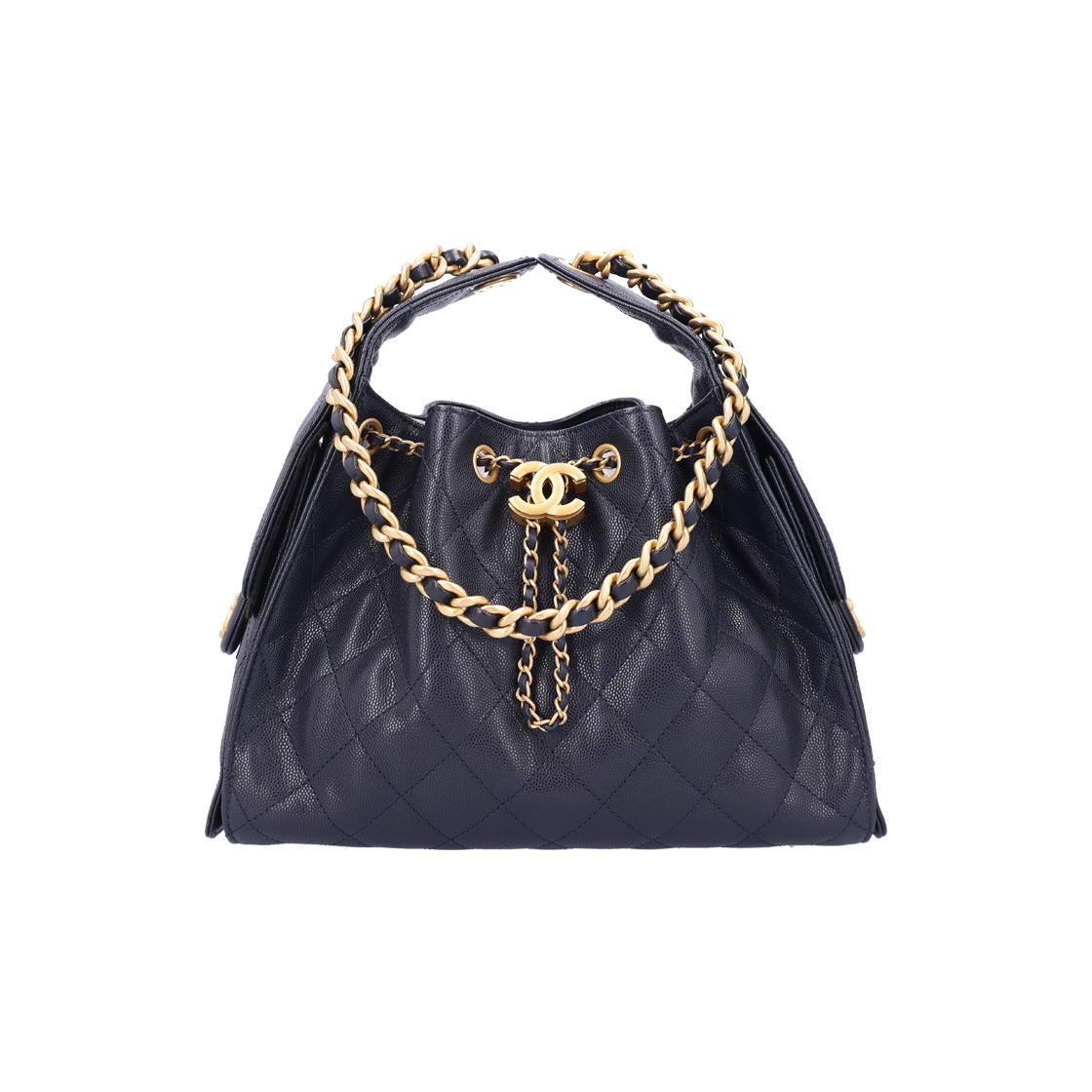 ITM5KQUCVUE2 Chanel AS5293 Small Leather Bag in Dark Navy with Gold Hardware