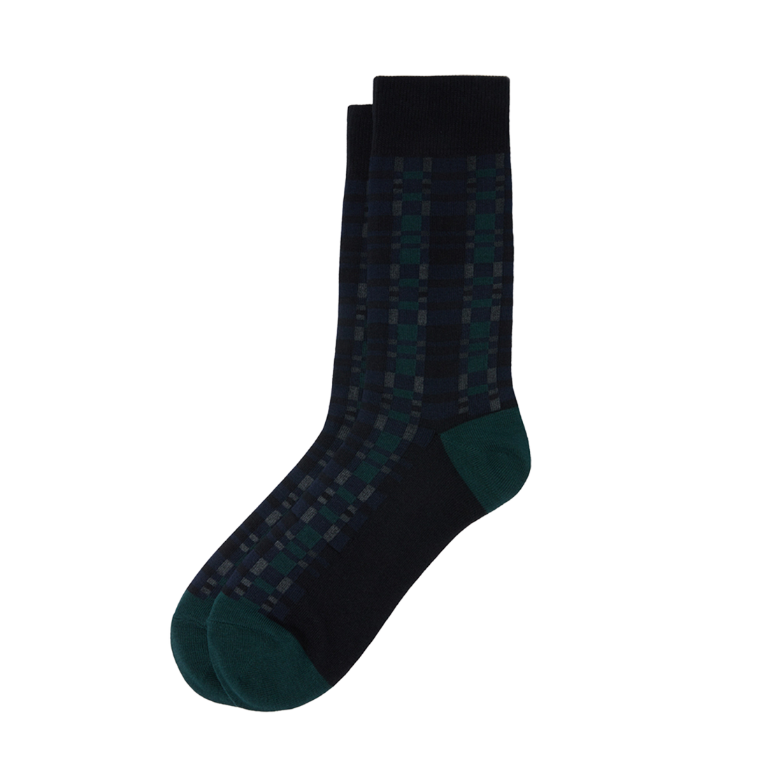 커스텀멜로우 체크 삭스 그린(Customellow Check Socks Green)