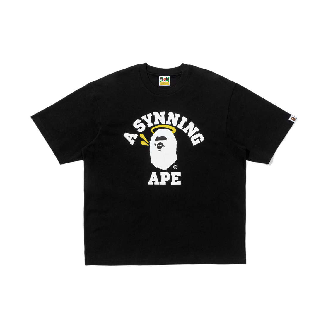 베이프 x 스포티파이 x 시나 월드 바이 센트럴 씨 컬리지 릴렉스드 핏 티셔츠 블랙(BAPE x Spotify x SYNA World By Central Cee College Relaxed Fit T-Shirt Black) - 1