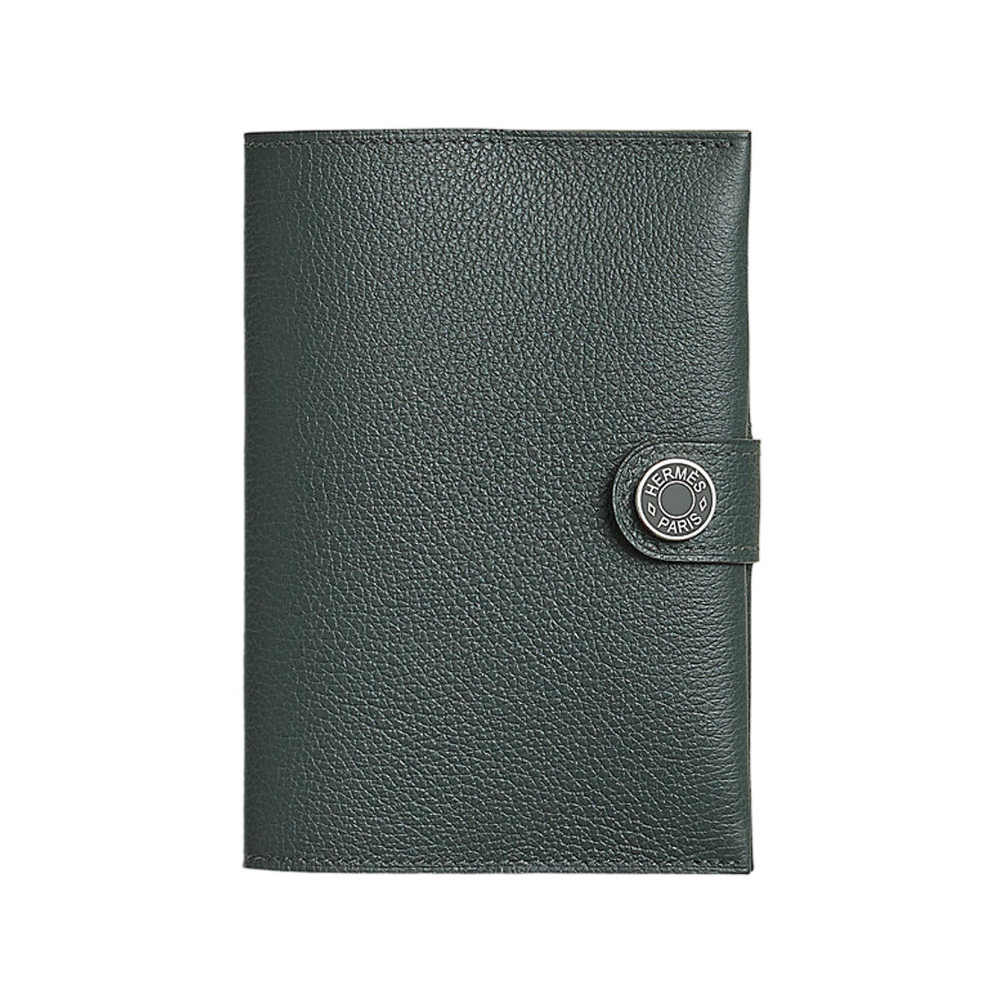 H084149CKBS Hermes R.M.S Passport Holder Evercolor & Palladium Vert Mangrove