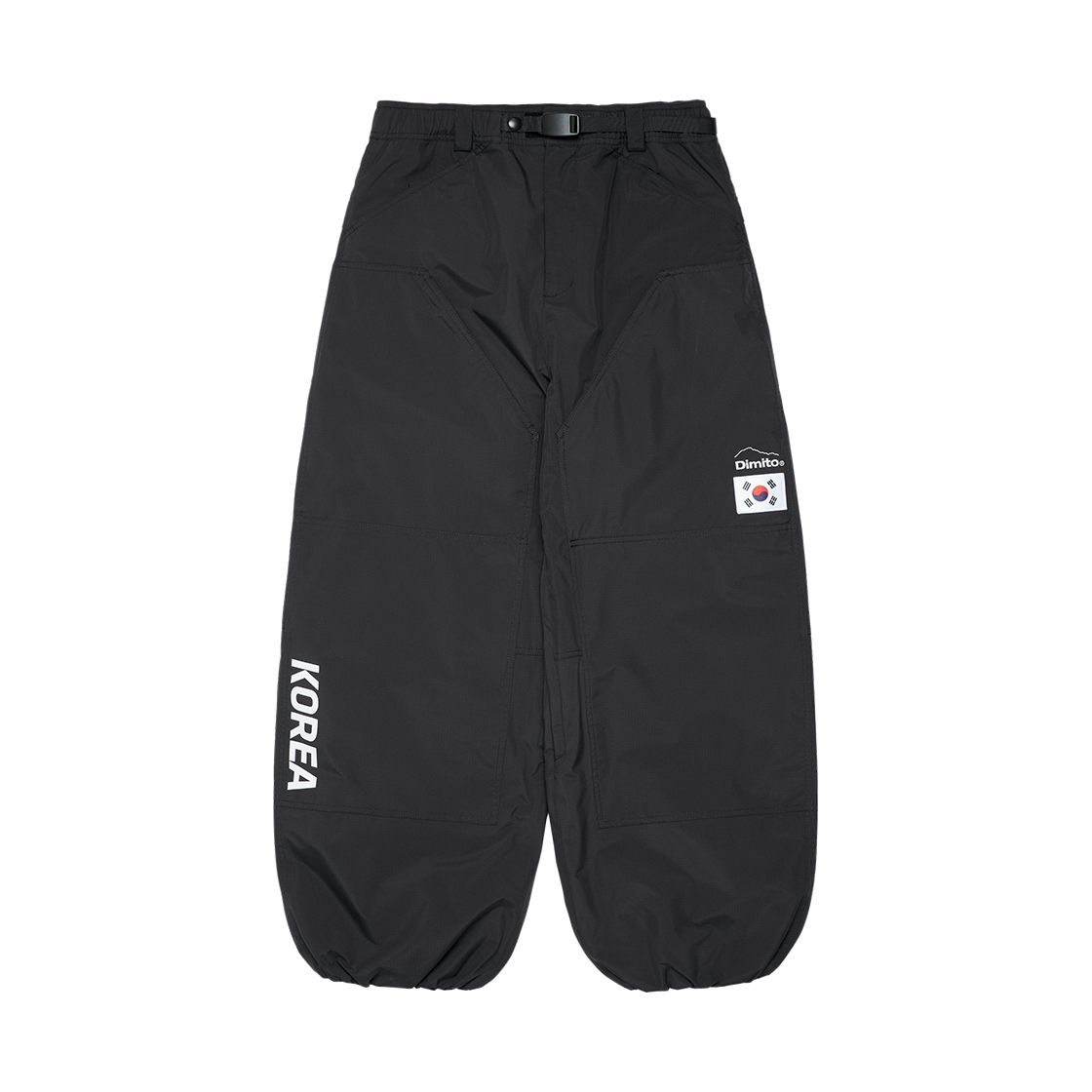 NVST38112 Dimito Team Korea Replica Banded Double Knee Pants Wide Fit Lv.1 Black