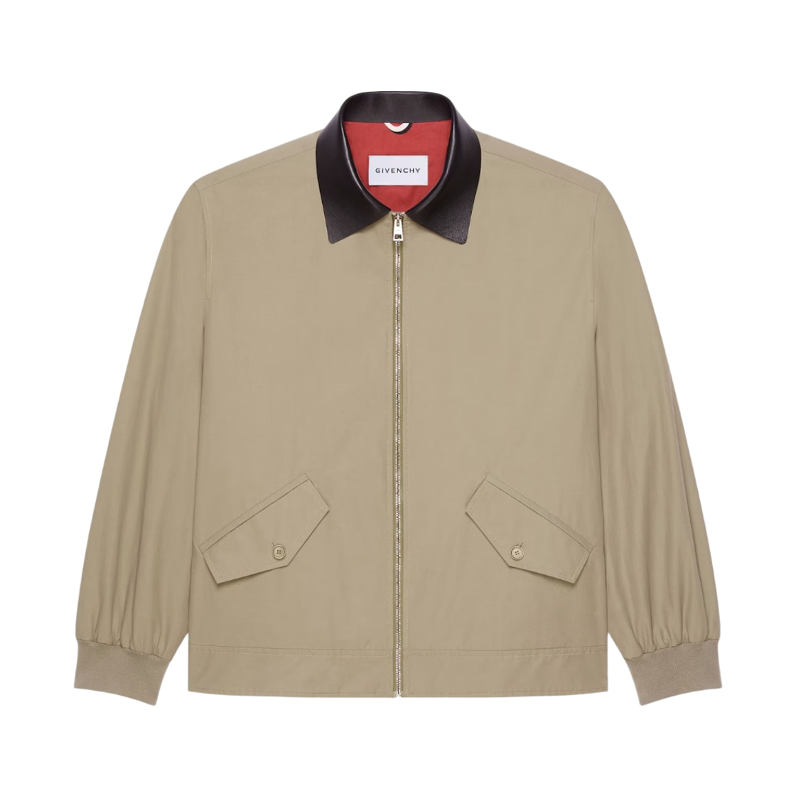 지방시 코튼 레더 디테일 해링턴 자켓 베이지(Givenchy Harrington in Cotton with Leather Detail Jacket Beige)