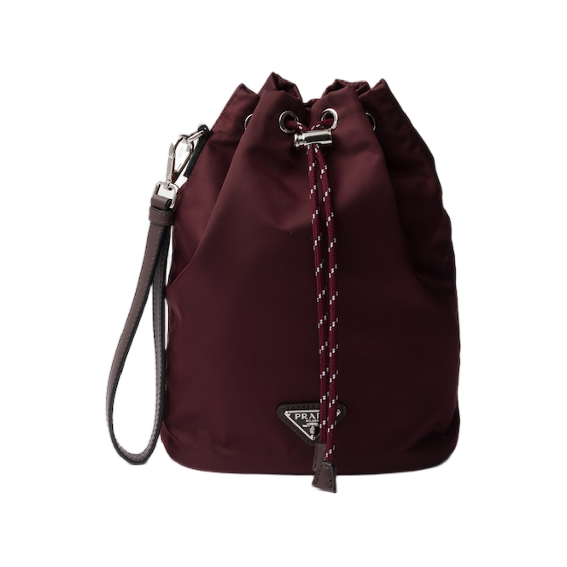 프라다 스피드락 리나일론 앤 레더 파우치 버건디(Prada Speedrock Re-Nylon and Leather Pouch Burgundy)