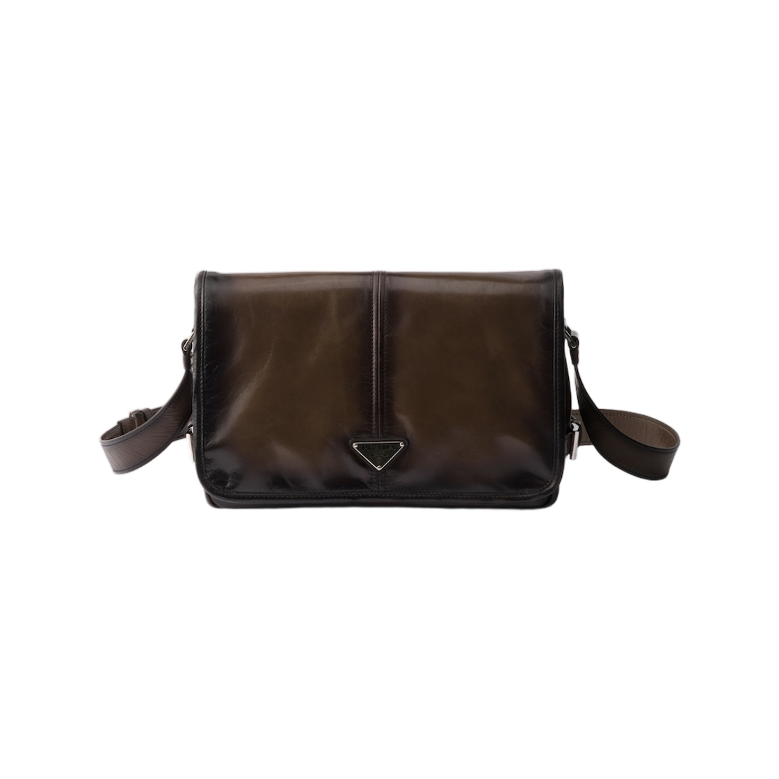 2VD073-2HKF-F03C5 Prada Antiqued Leather Shoulder Bag Military