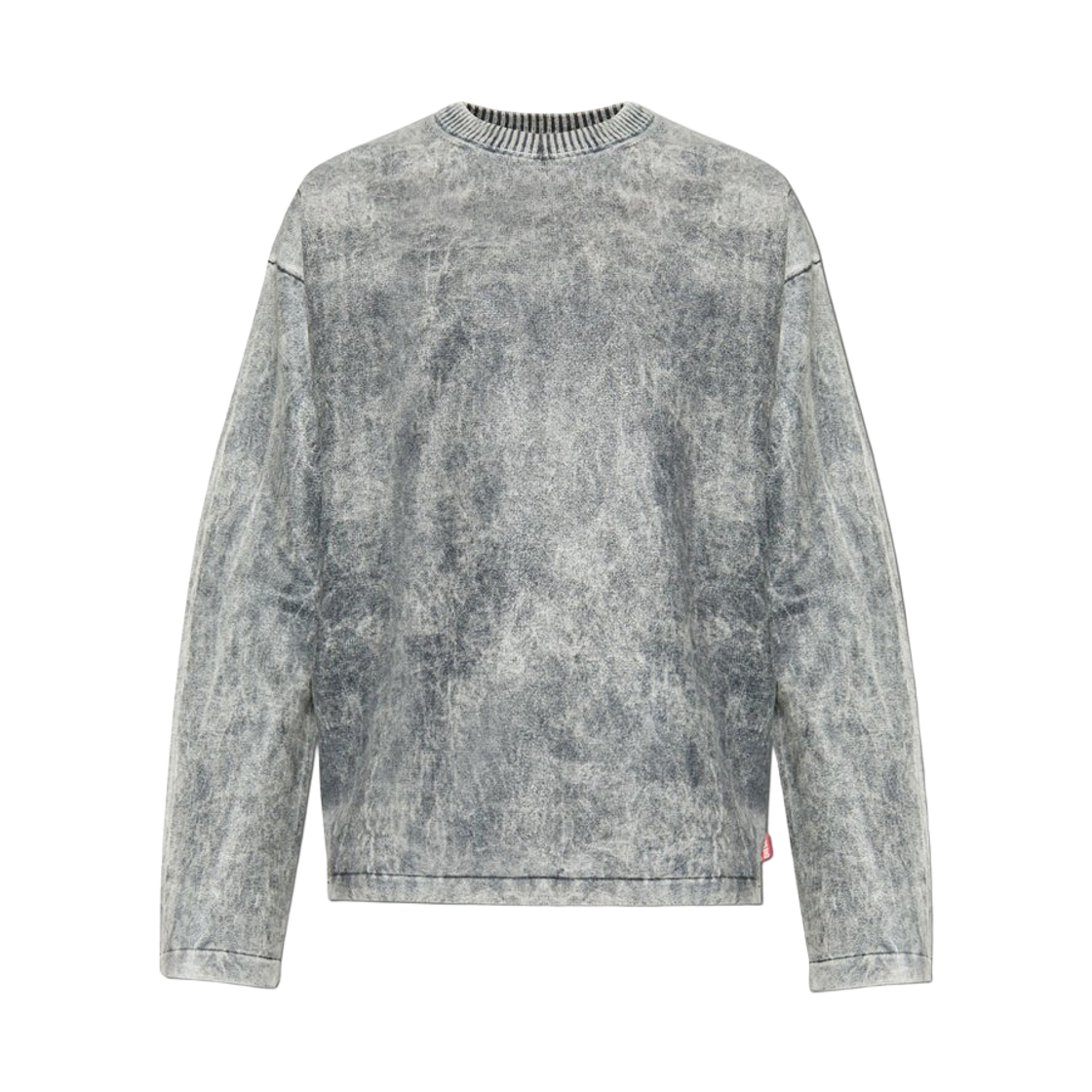 A192260AFBU-9DW Diesel K-Brutus Marbel-Effect Long Sleeve T-Shirt Grey