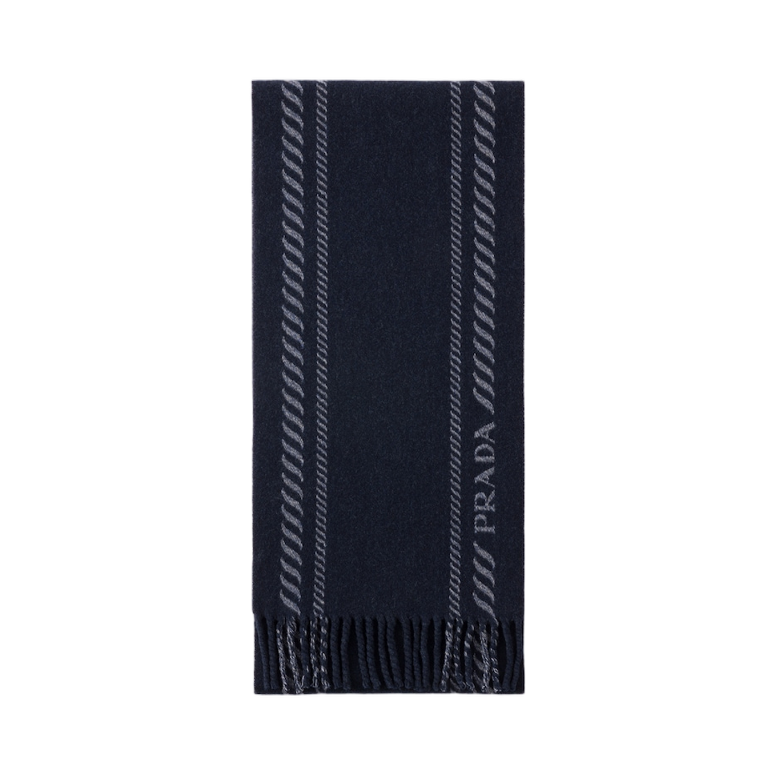 2FS114-2HJ5-F0008 Prada Wool and Cashmere Scarf Navy