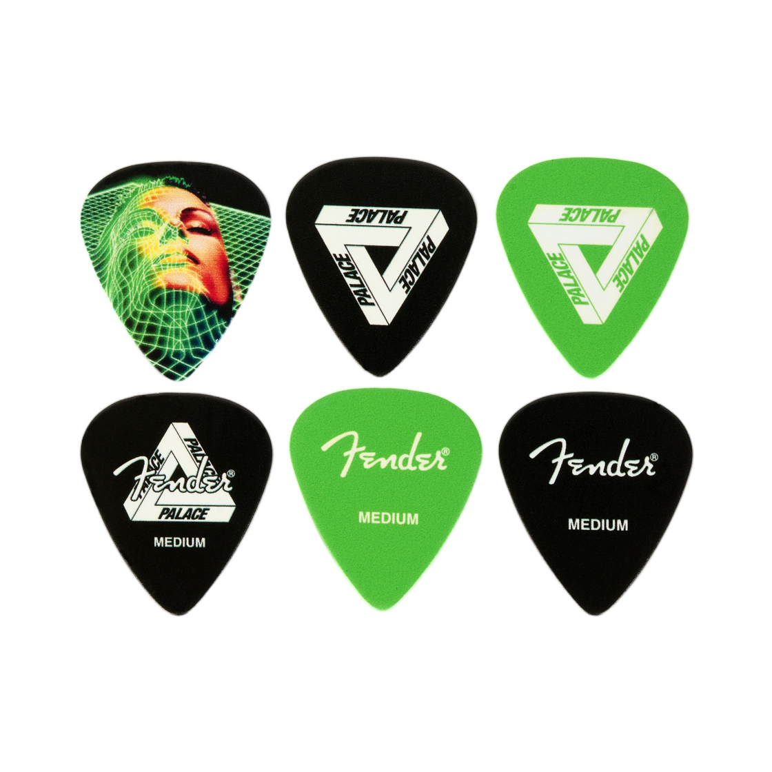 팔라스 x 펜더 미디움 피크 그린 (6개입) - 25FW(Palace x Fender Medium Pick Green (6 Pack) - 25FW)