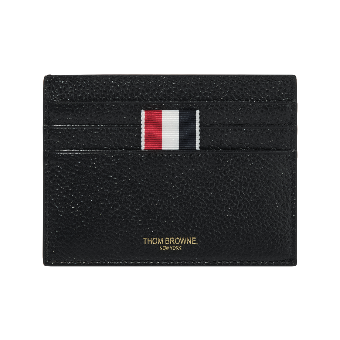톰브라운 페블 그레인 레더 스트라이프 노트 컴파트먼트 카드 홀더 블랙(Thom Browne Pebble Grain Leather Stripe Note Compartment Card Holder Black)